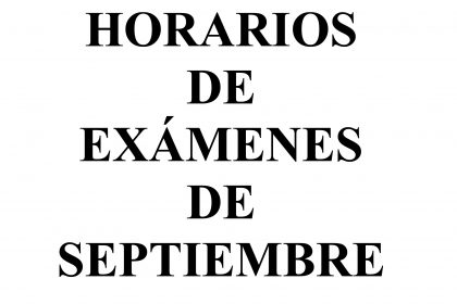 Calendario exámenes septiembre Calendario exámenes septiembre